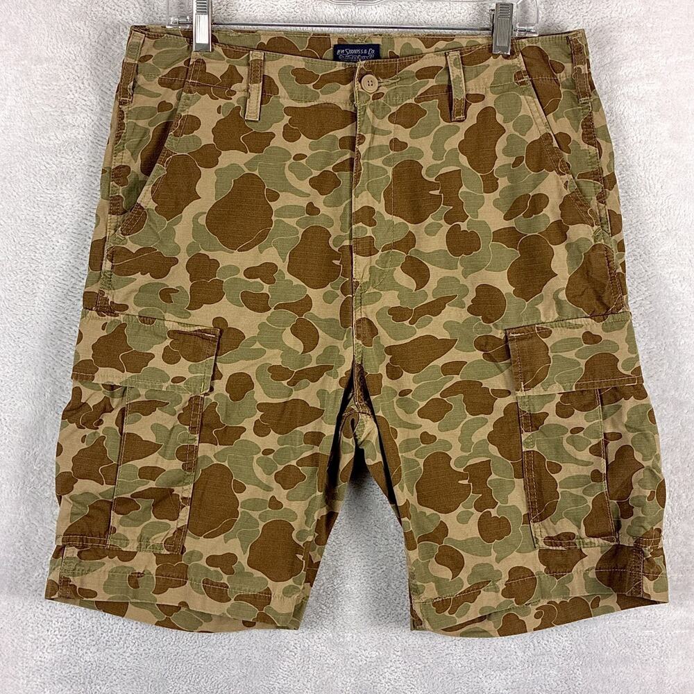 Levis Shorts Mens 33 Brown Green Duck Camo Frog Skin Cargo Military Skate Y2K